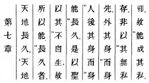 Le texte original du Tao Te King de Lao Tseu - Chapitre 7
