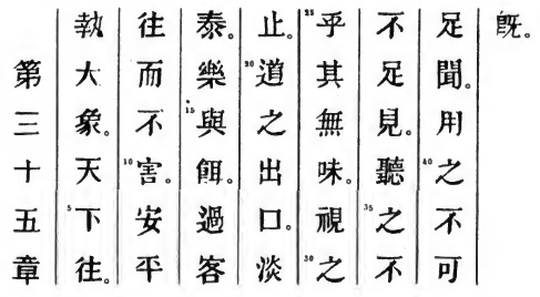 Le texte original du Tao Te King de Lao Tseu - Chapitre 35
